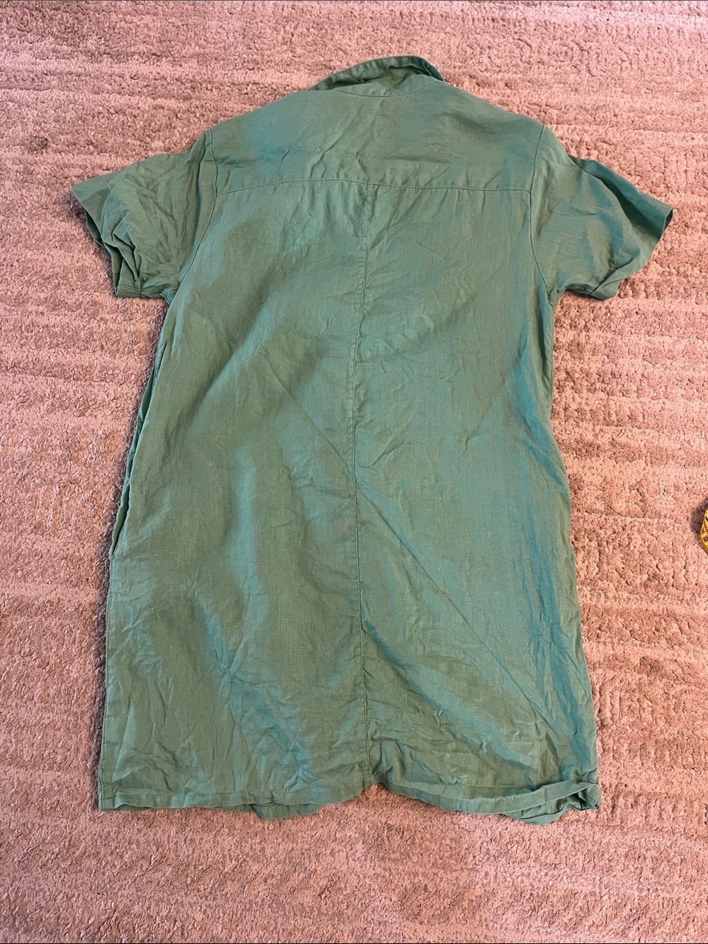 C&C California Green Short-Sleeve Button-Down 100% Linen Mini Dress Large - Picture 6 of 6